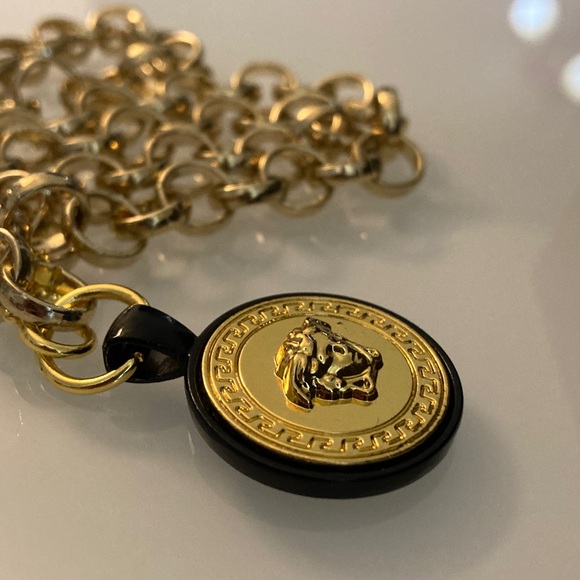 Versace Medusa Button Necklace Upcycled - Picture 5 of 8